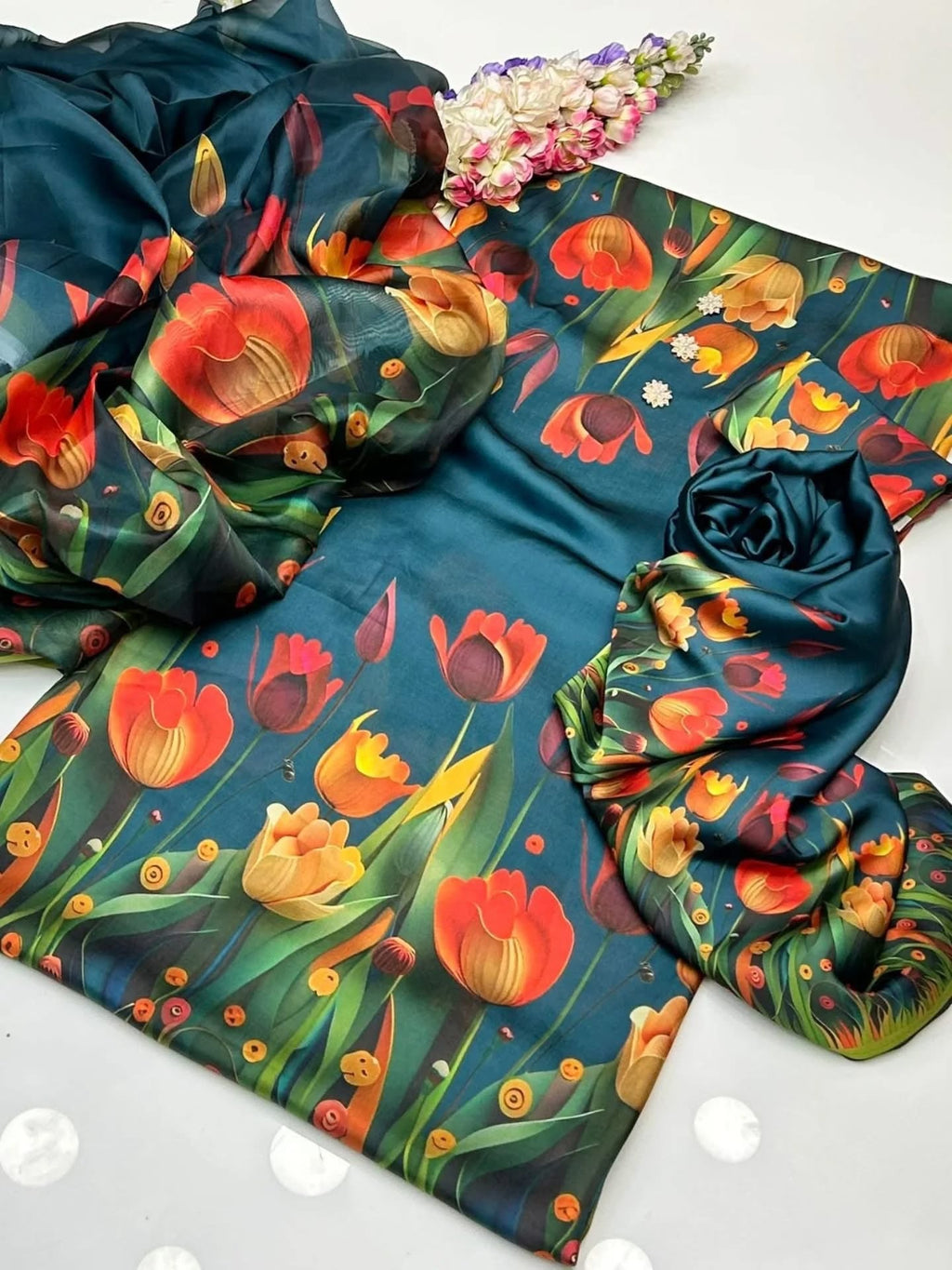 Digital Print Silk 3pcs ( ZING 3D FLOWERS)