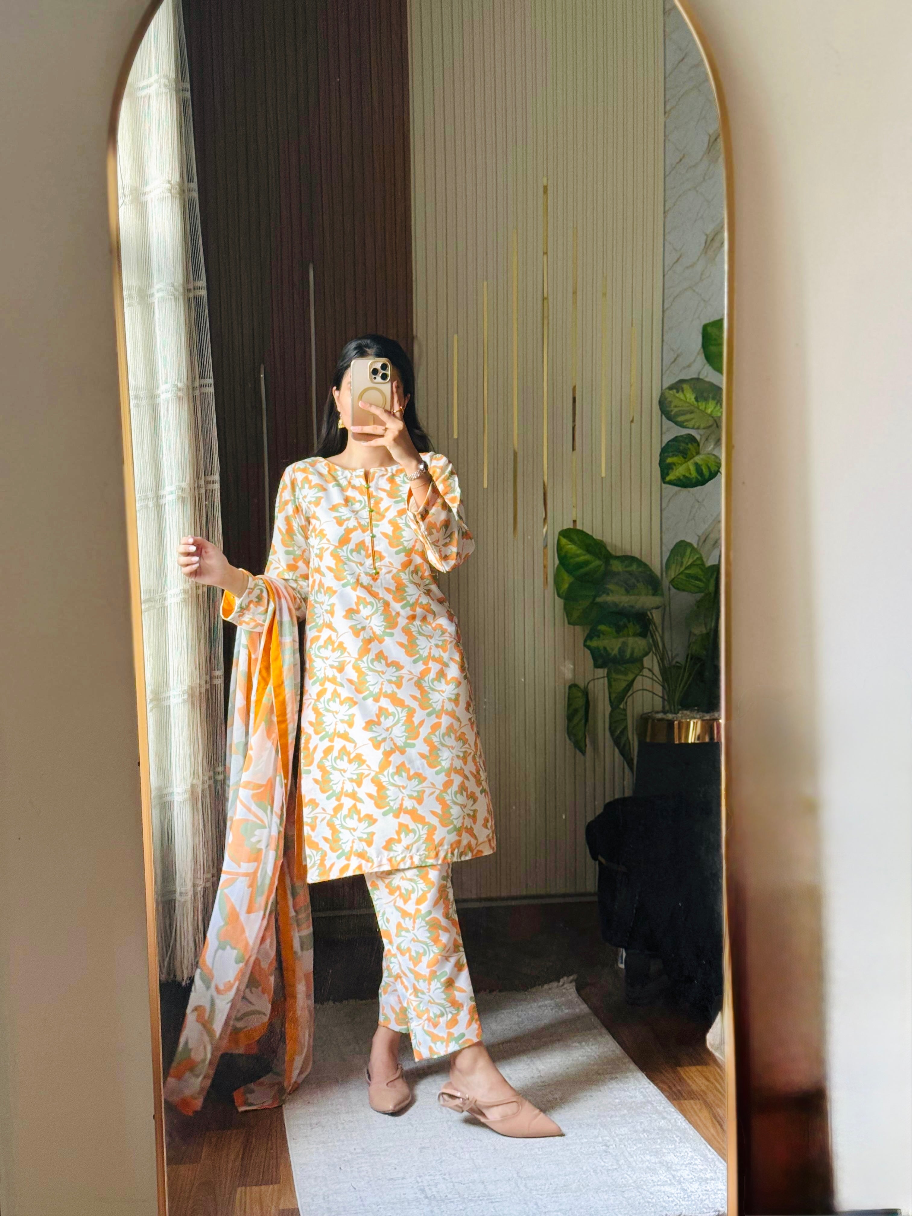 DIGITAL PRINTED SWISS LAWN 3pcs (YELLOW WHITE)