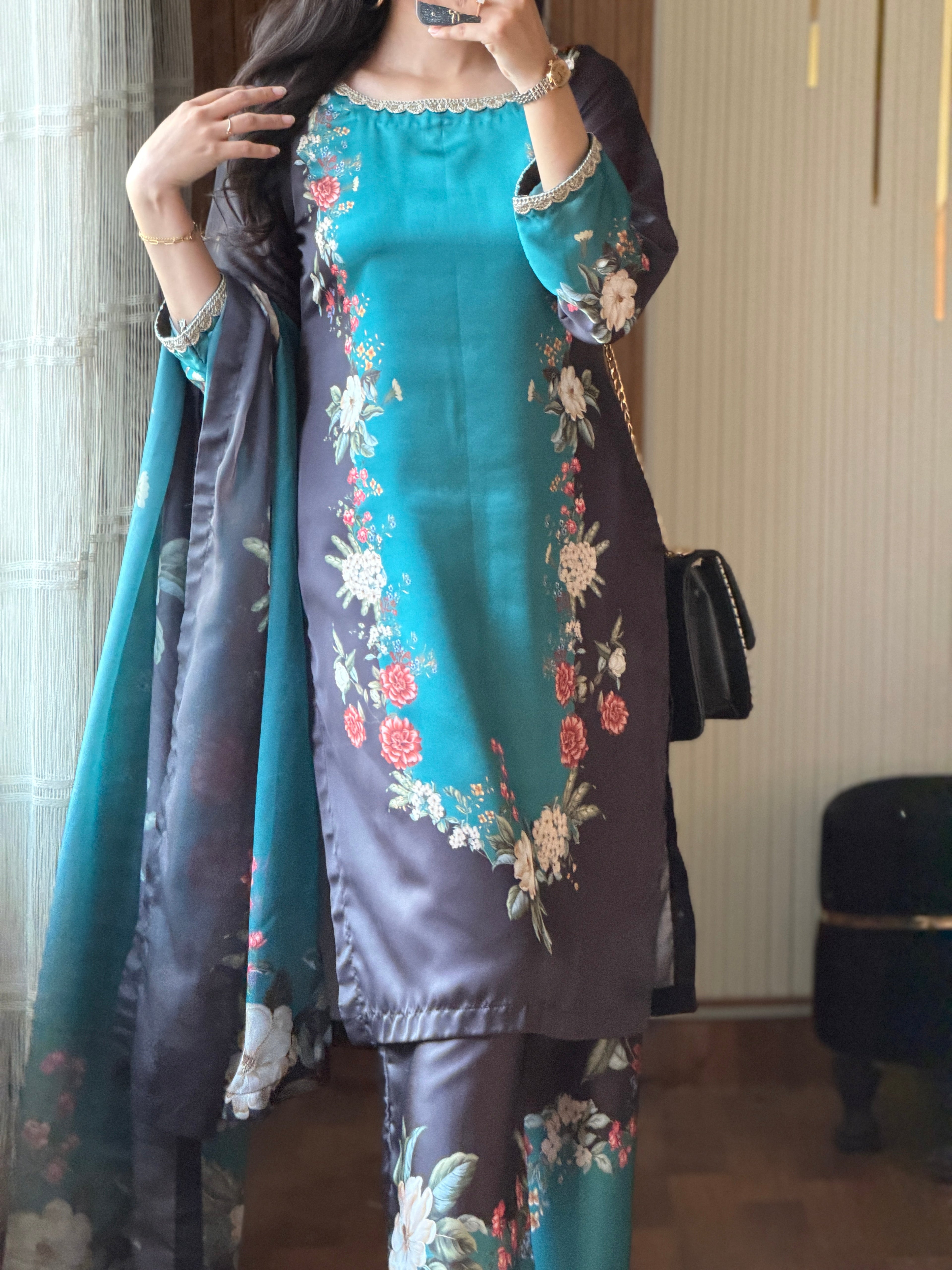 Digital Print Silk 3pcs (ZING BLACK)