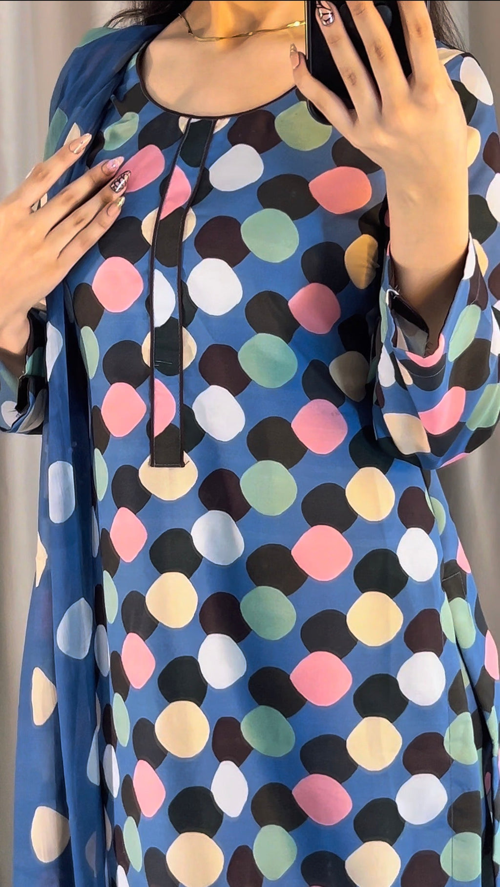DIGITAL PRINTED SWISS LAWN 3pcs (Blueberry Polka Luxe)