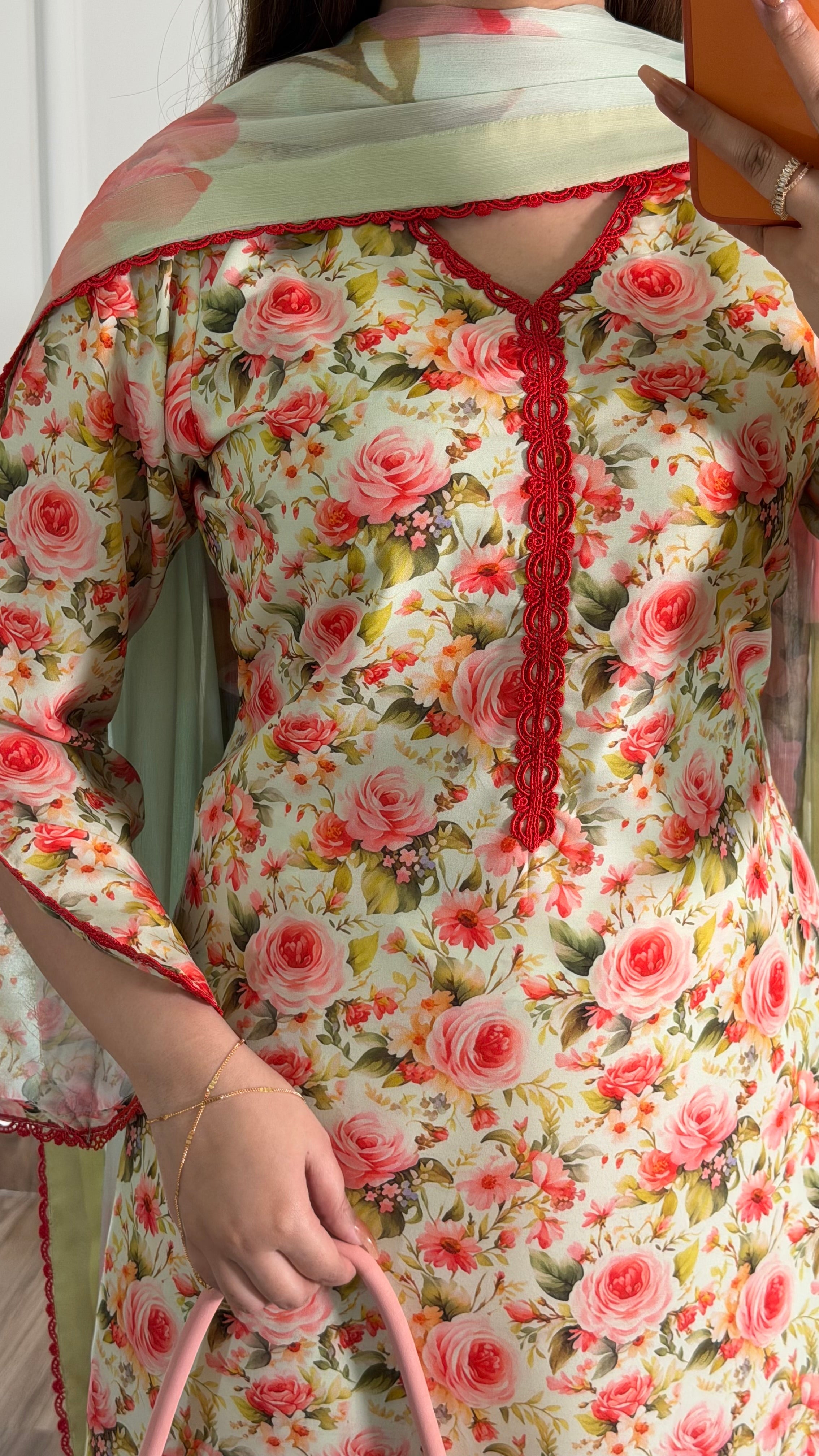 DIGITAL PRINTED SWISS LAWN 3pcs (PISTA PINK ROSE)