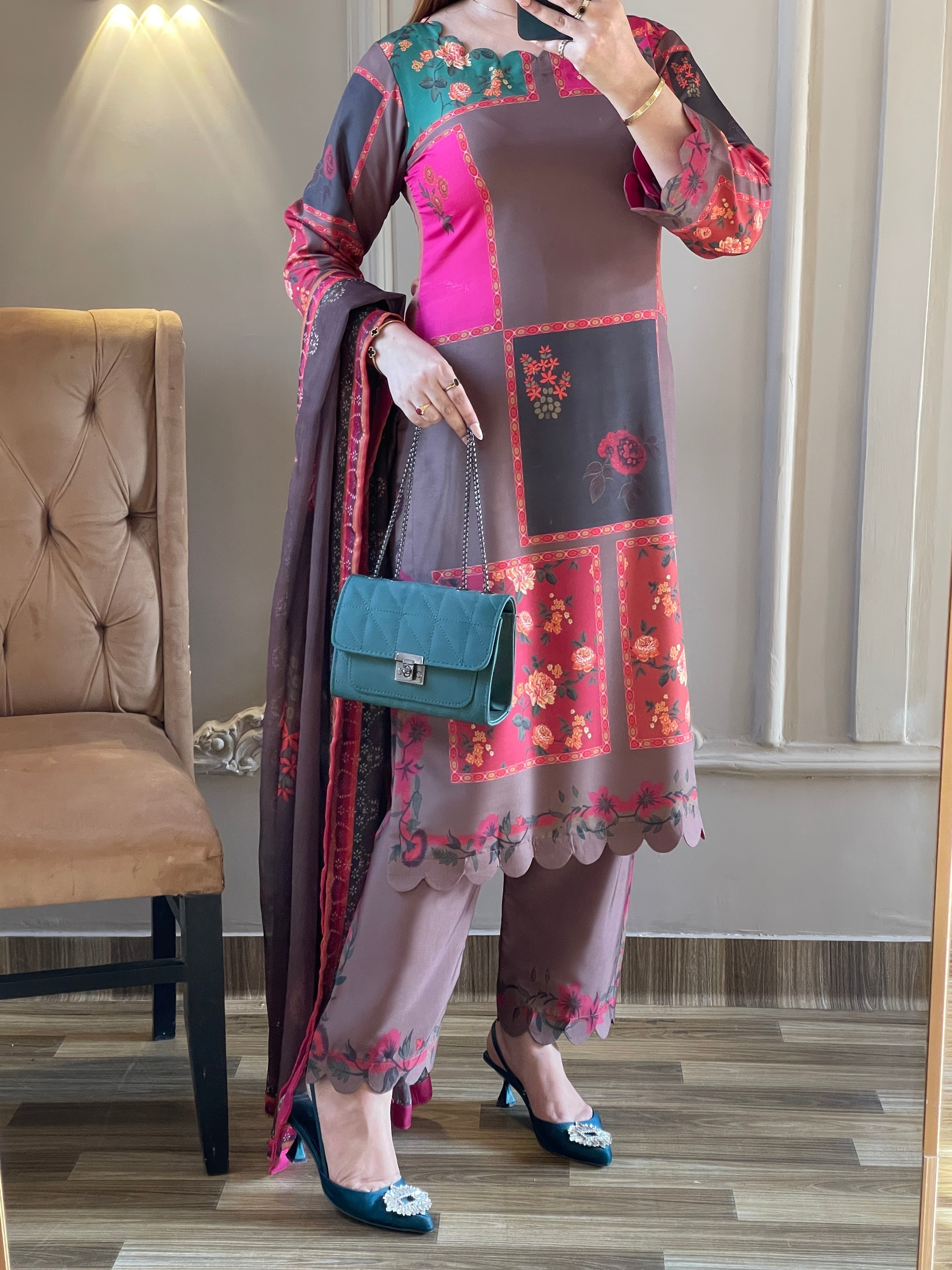 DIGITAL PRINTED SWISS LAWN 3pcs (Rose Patch Elegance)