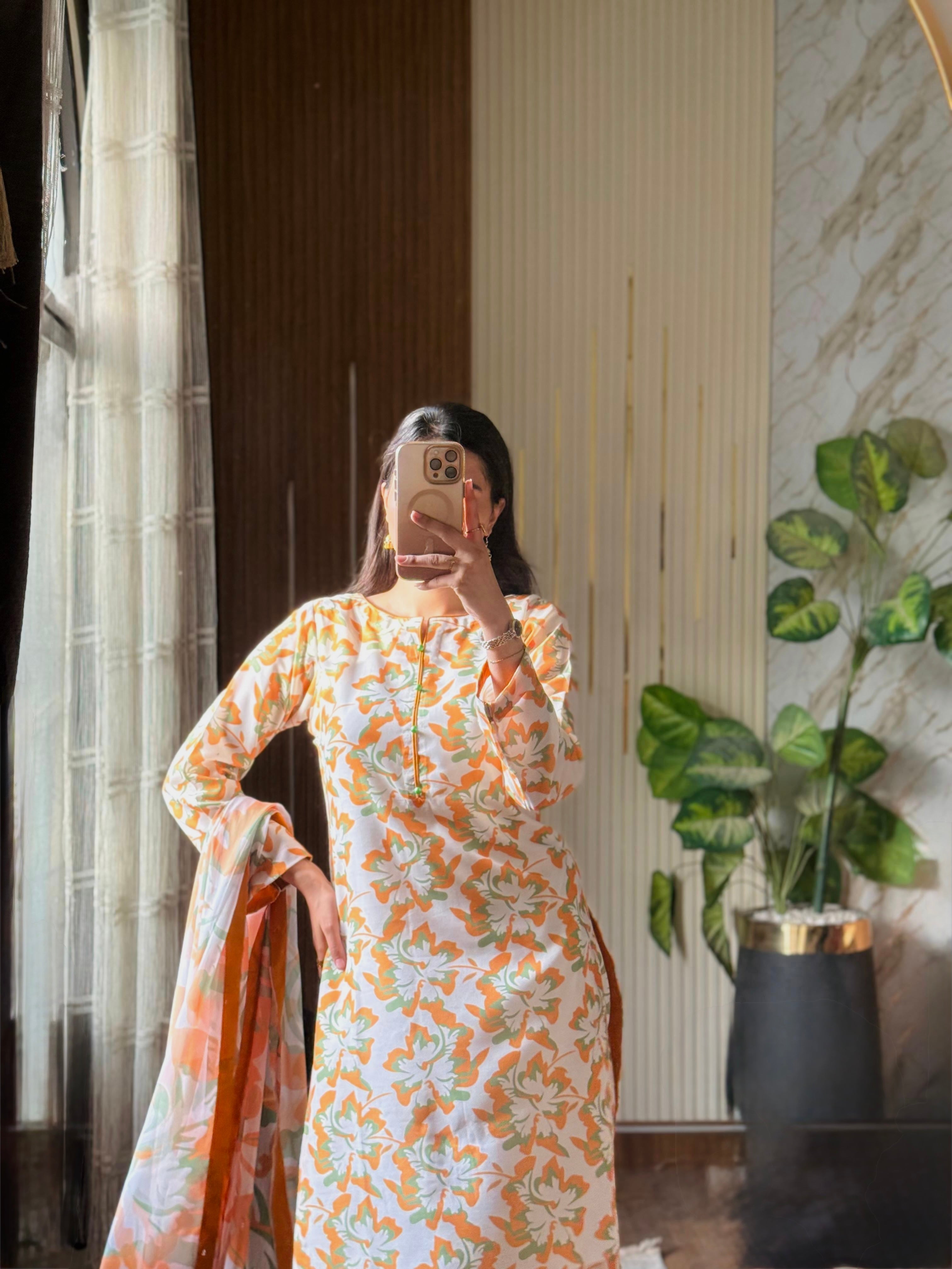 DIGITAL PRINTED SWISS LAWN 3pcs (YELLOW WHITE)