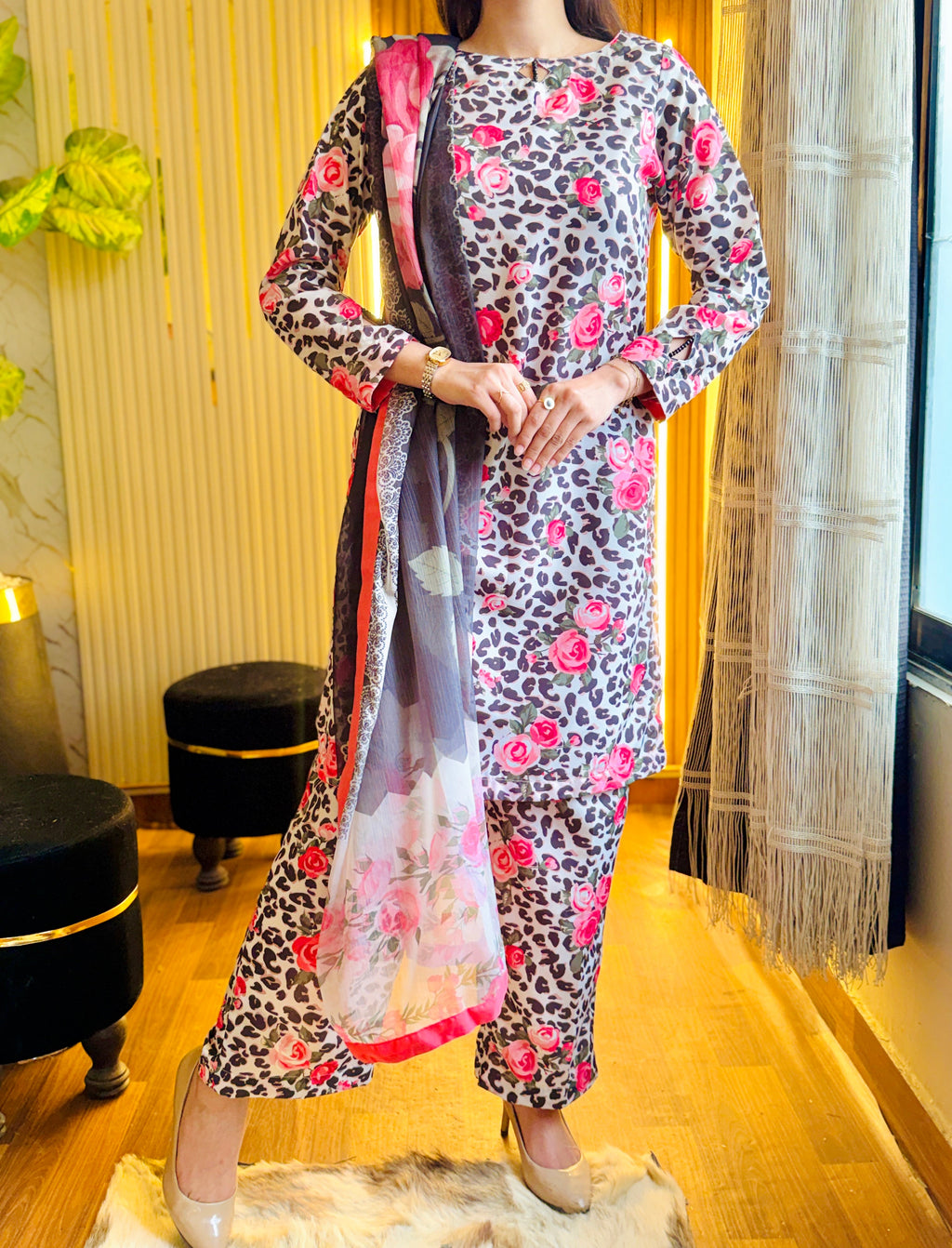 DIGITAL PRINTED SWISS LAWN 3pcs (CHEETAH)