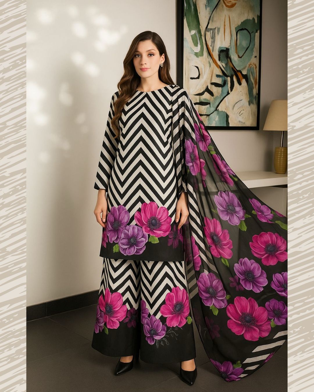 Digital Print Silk 3pcs