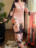 Digital Print Silk 3pcs (BLACK ROSESS)