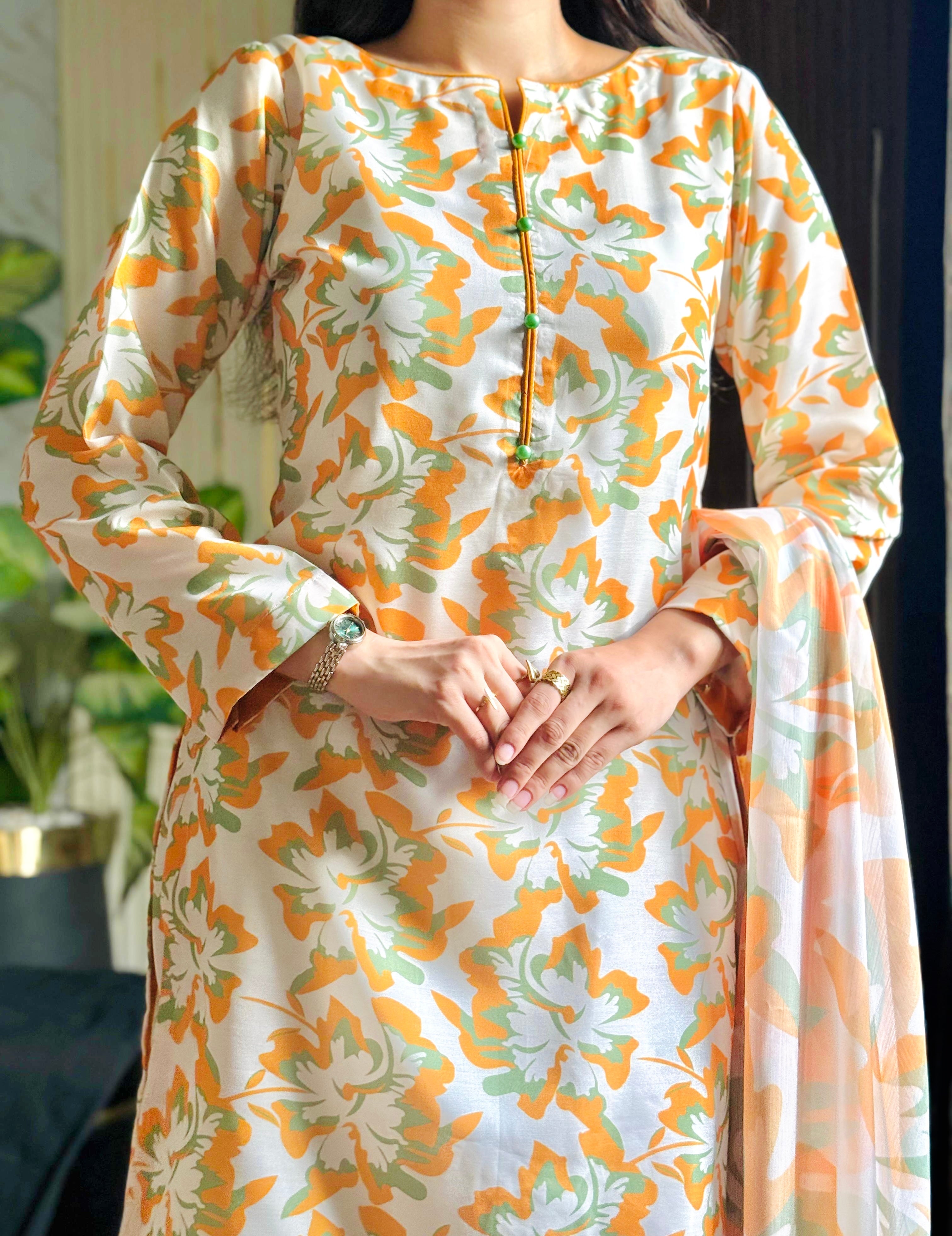 DIGITAL PRINTED SWISS LAWN 3pcs (YELLOW WHITE)