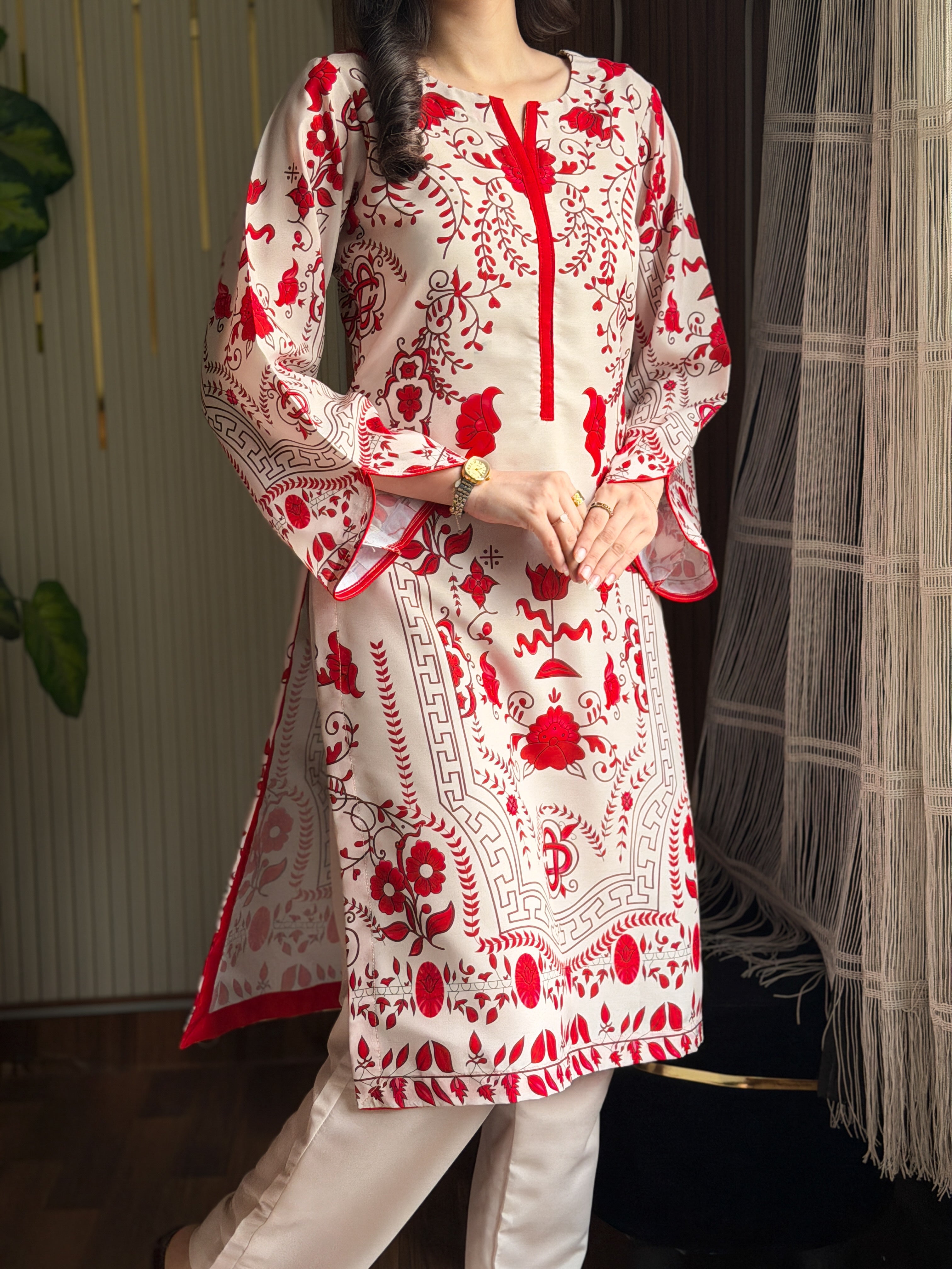 DIGITAL PRINTED SWISS LAWN 2pcs (Ruby Blossom)