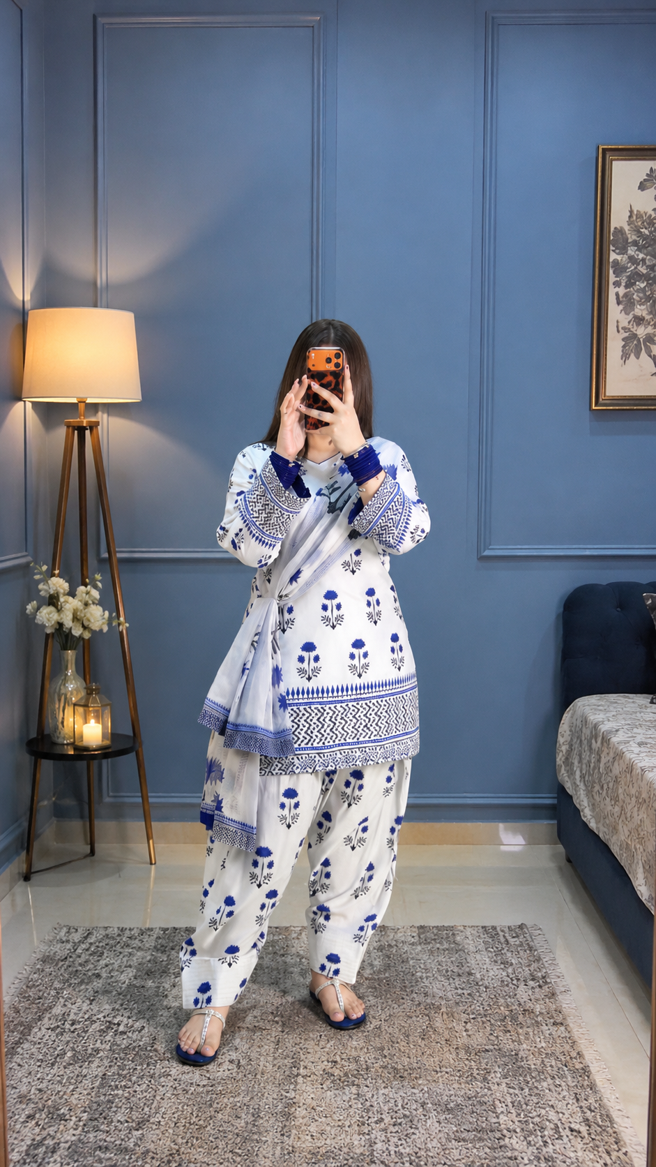 DIGITAL PRINTED SWISS LAWN 3pcs (Royal Sapphire)