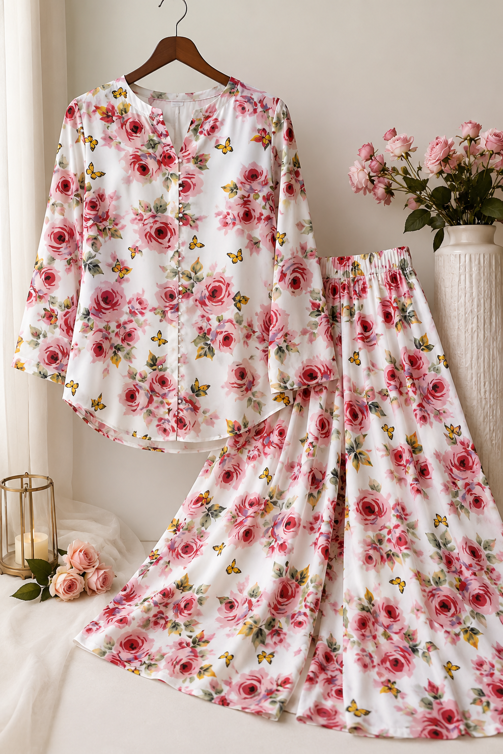 Printed 2 pcs Silk Suit