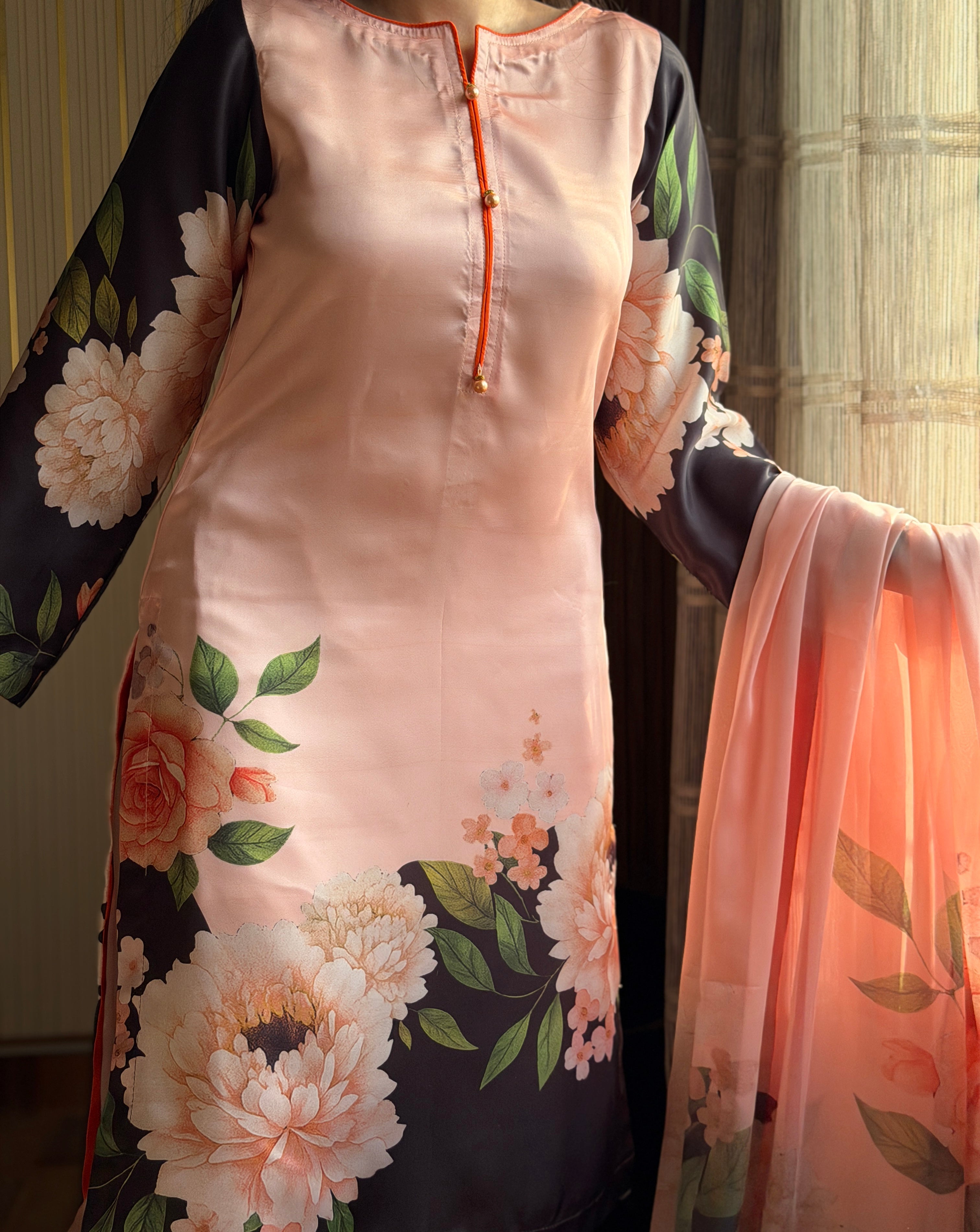 Digital Print Silk 3pcs (BLACK ROSESS)