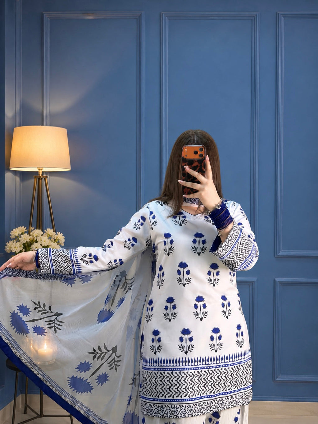 DIGITAL PRINTED SWISS LAWN 3pcs (Royal Sapphire)