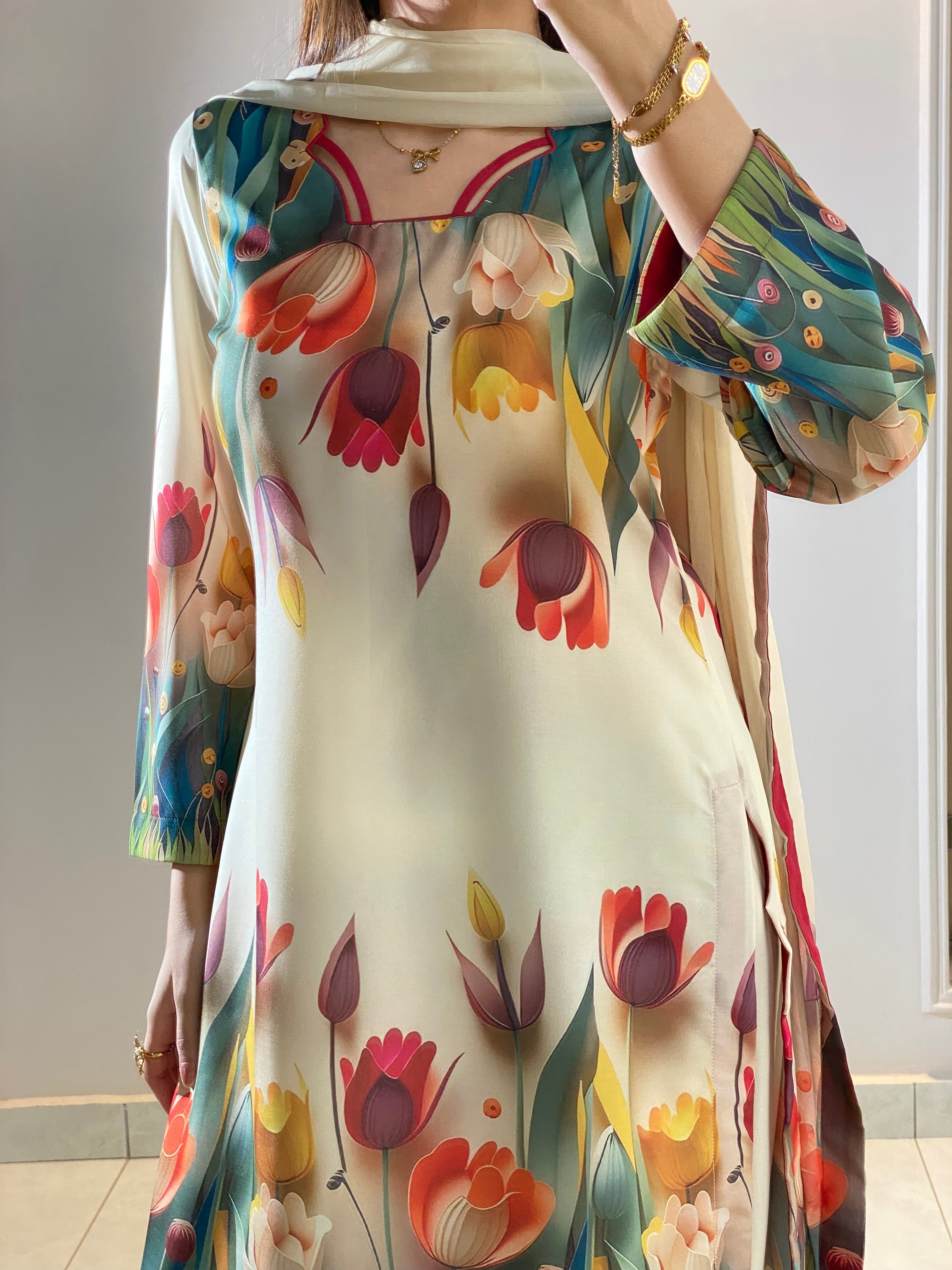 DIGITAL PRINTED SWISS LAWN 3pcs (3D Tulip)