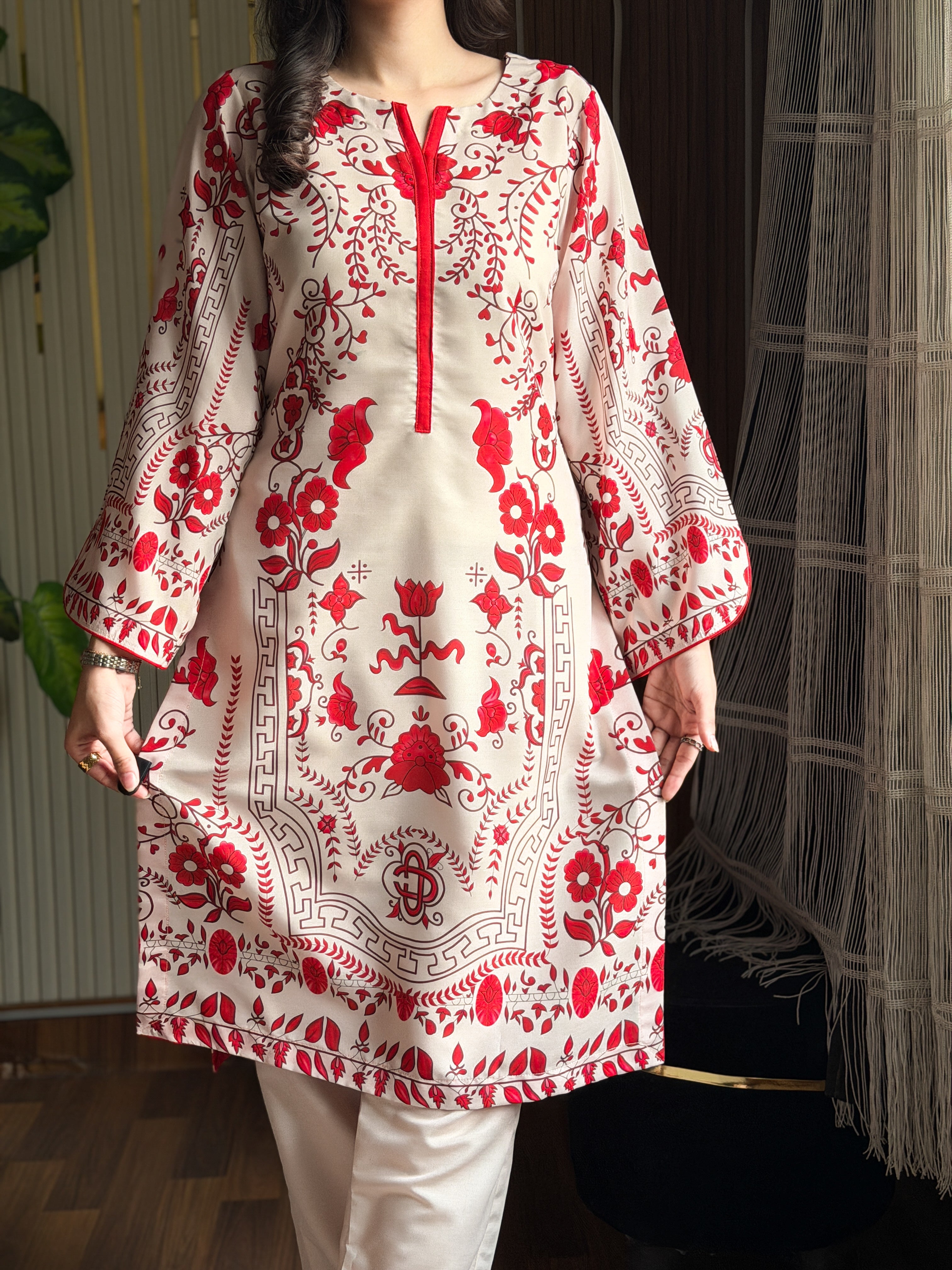 DIGITAL PRINTED SWISS LAWN 2pcs (Ruby Blossom)