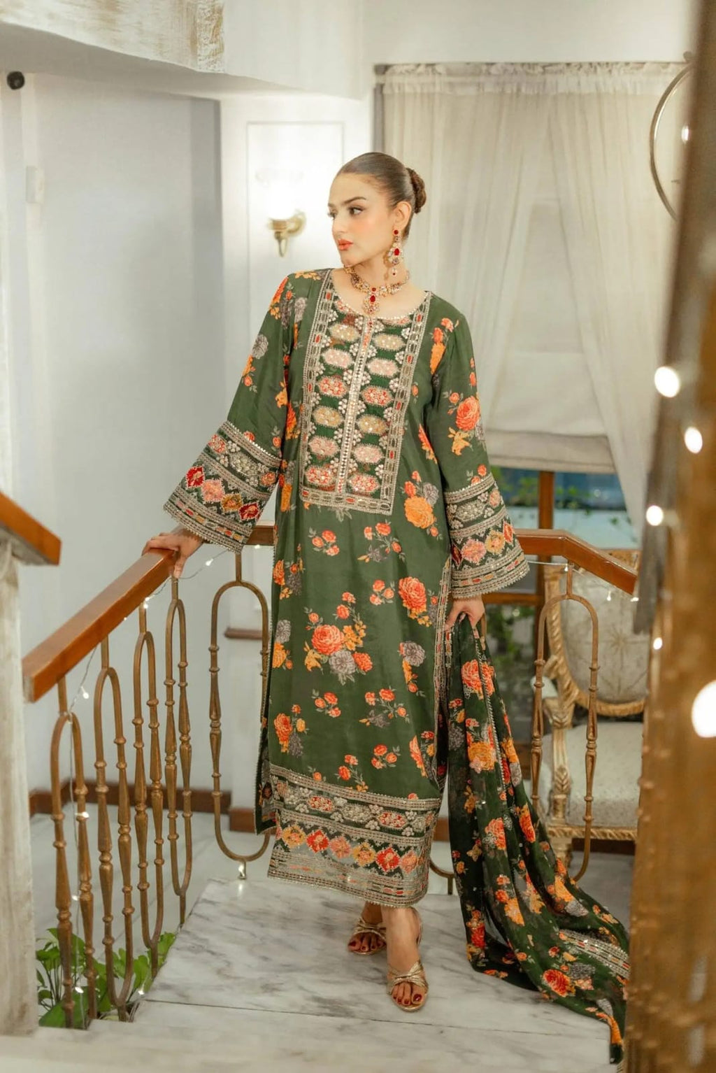 Aneelas Luxury Silk 3 Piece Unstitched